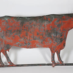 American Molded Copper Cow Weathervane Possibly by L.W. Cushing & Sons, 19th C. 
