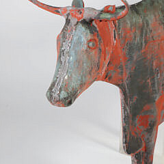 American Molded Copper Cow Weathervane Possibly by L.W. Cushing & Sons, 19th C. 
