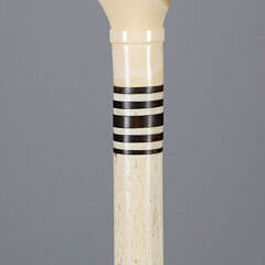 Whaler Made Antique Hand Gripping Ball Walking Stick, 19th Century