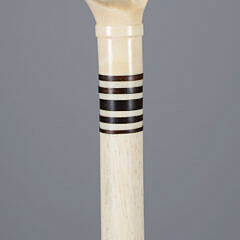 Whaler Made Antique Hand Gripping Ball Walking Stick, 19th Century