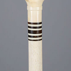Whaler Made Antique Hand Gripping Ball Walking Stick, 19th Century