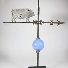 19th Century Molded Sheet Metal Pig Weathervane