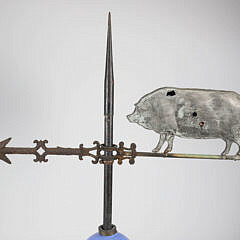 Molded Sheet Metal Pig Weathervane, 19th Century