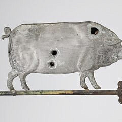 Molded Sheet Metal Pig Weathervane, 19th Century