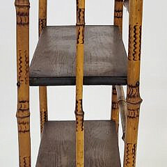 Antique 19th Century Bamboo and Oak Etagere Bookshelf