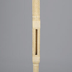 Whaler Made Antique Whale Ivory and Whalebone Ball Grip Walking Stick, 19th Century