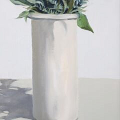 Roy Bailey Oil on Canvas “Daisies and Dianthus Floral Still Life”