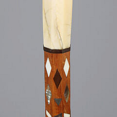 Whaler Made 1879 Liberty Gold Coin Fancy Inlaid Walking Stick , 19th Century