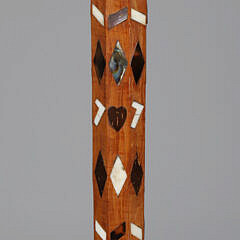 Whaler Made 1879 Liberty Gold Coin Fancy Inlaid Walking Stick , 19th Century