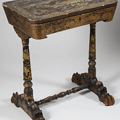 Chinese Export Gilt Lacquer Sewing Table, circa 1820