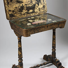 Chinese Export Gilt Lacquer Sewing Table, circa 1820