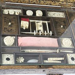 Chinese Export Gilt Lacquer Sewing Table, circa 1820