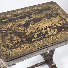 Chinese Export Gilt Lacquer Sewing Table, circa 1820