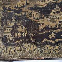 Chinese Export Gilt Lacquer Sewing Table, circa 1820
