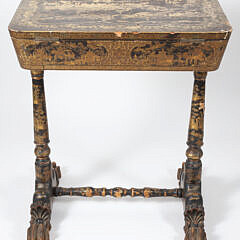 Chinese Export Gilt Lacquer Sewing Table, circa 1820