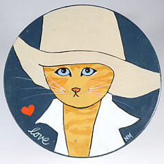 Two Hand Painted Maggie Meredith “Love” Cat Boxes