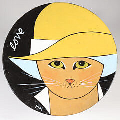 Two Hand Painted Maggie Meredith “Love” Cat Boxes