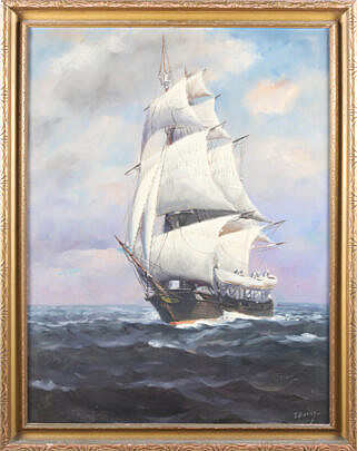 2-5509 T. Bailey Oil Portrait of a Clipper Ship A_IMG_9998 2
