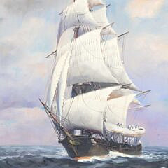 T. Bailey Oil on Canvas “Portrait of a Clipper Ship”