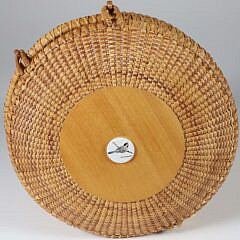 Round Nantucket Style Sewing Basket with Lid