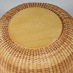Round Nantucket Style Sewing Basket with Lid