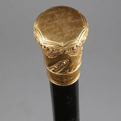Gold Grip Walking Stick, circa 1871
