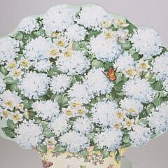 Decorative Painted “White Hydrangeas” Cut Wood Fireboard