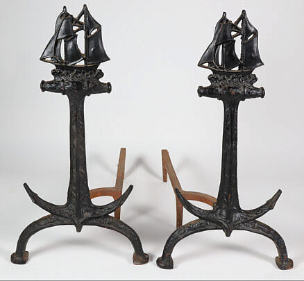200-2574 Ship and Anchor Andirons A_IMG_9848 4