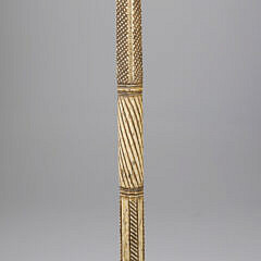 Early Whaler Made Antique Whale Ivory and Whalebone Walking Stick, circa 1840s