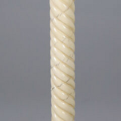 Whaler Made Antique Narwhal Massive and Hefty Captain’s Inlaid Walking Stick, 19th Century