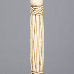 Whaler Made Fine Antique Whale Ivory And Whalebone Walking Stick, 19th Century