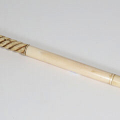 Whaler Made Fine Antique Whale Ivory And Whalebone Walking Stick, 19th Century