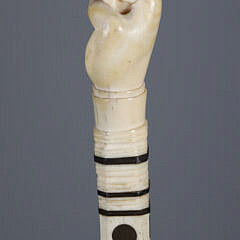 Whaler Made Architectural “Clenched Fist” Walking Stick, 19th Century