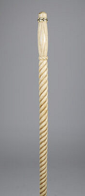 Whaler Made Whalebone Walking Stick, 19th Century