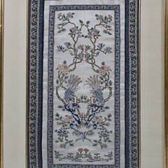 Group of Three Framed Chinese Silk Tapestries, 19th Century