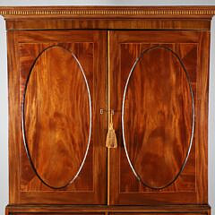 George III Mahogany Linen Press, 19th Century
