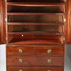 George III Mahogany Linen Press, 19th Century