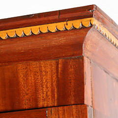 George III Mahogany and Satinwood Inlaid Linen Press, 19th Century