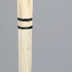 Whaleman Carved Bird Head C-Grip Walking Stick, 19th Century
