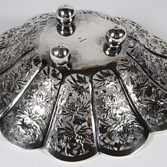 Chinese Export Silver Reticulated Floral Bowl, Hallmarked, late 19th Century