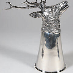 Tiffany & Co. Sterling Silver Art Deco Stag Head Stirrup Cup