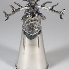 Tiffany & Co. Sterling Silver Art Deco Stag Head Stirrup Cup