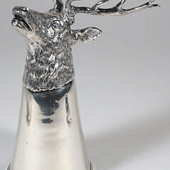 Tiffany & Co. Sterling Silver Art Deco Stag Head Stirrup Cup