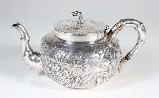 Chinese Export Sterling Silver Teapot