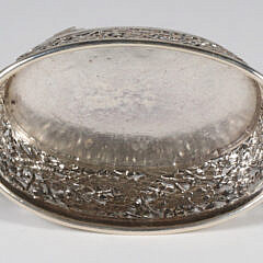 Chinese Export Silver Reticulated Two Handle Cherry Blossom Bowl, Signed Luen Wo