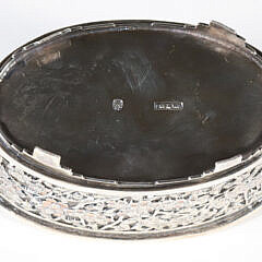 Chinese Export Silver Reticulated Two Handle Cherry Blossom Bowl, Signed Luen Wo