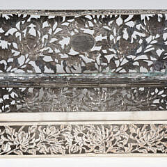 Chinese Export Silver Floral Reticulated Box, Signed HC