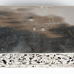 Chinese Export Silver Floral Reticulated Box, Signed HC