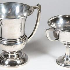 Two Sterling Silver Double Handled Trophies “Penang Swimming Club”