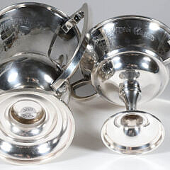 Two Sterling Silver Double Handled Trophies “Penang Swimming Club”